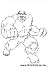 Pintar e Colorir Hulk - Desenho 059
