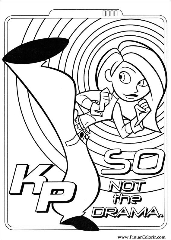 Pintar e Colorir Kim Possible - Desenho 017