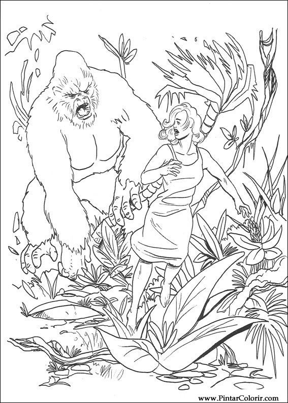 Pintar e Colorir King Kong - Desenho 008