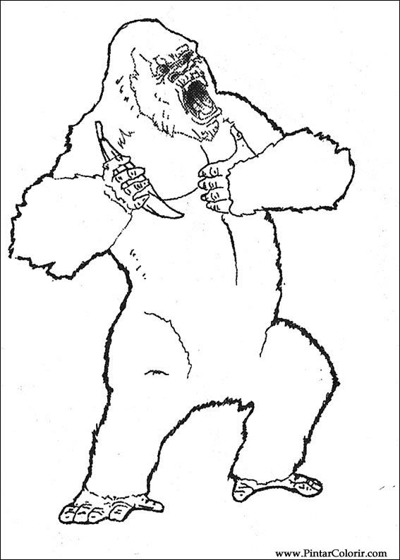 Pintar e Colorir King Kong - Desenho 016