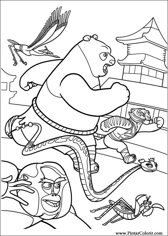 Pintar e Colorir Kung Fu Panda 2 - Desenho 013