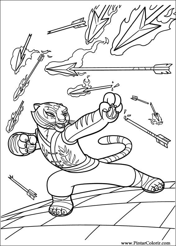 Desene Pentru Paint Și Culoare Kung Fu Panda 2 - Print Design 026