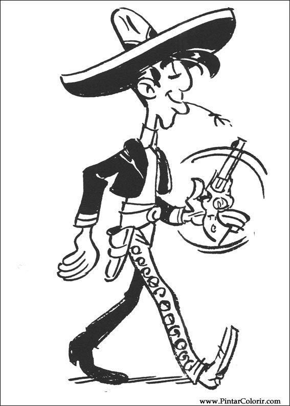 Pintar e Colorir Lucky Luke - Desenho 025