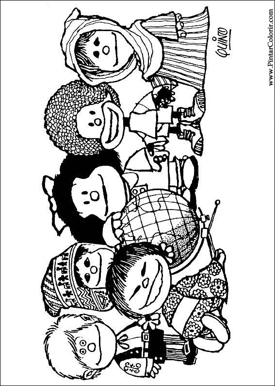Dibujos para pintar y Color Mafalda - Imprimir Diseño 001