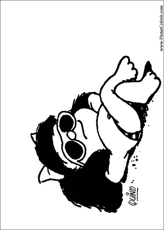 Pintar e Colorir Mafalda - Desenho 002