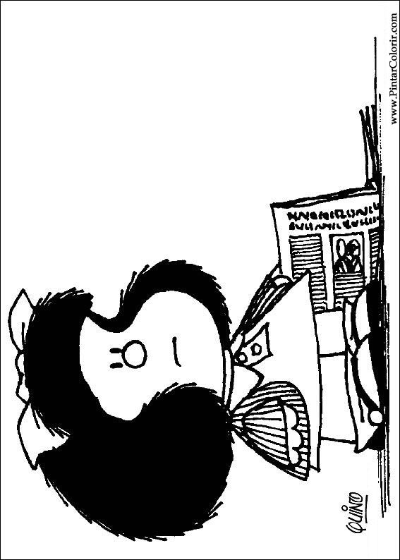 Pintar e Colorir Mafalda - Desenho 003