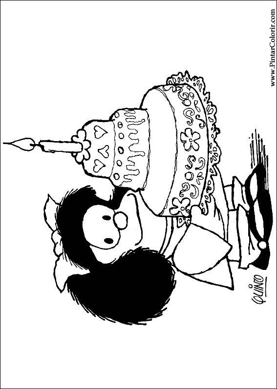 Dibujos para pintar y Color Mafalda - Imprimir Diseño 004