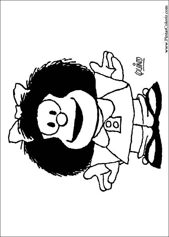 Pintar e Colorir Mafalda - Desenho 008