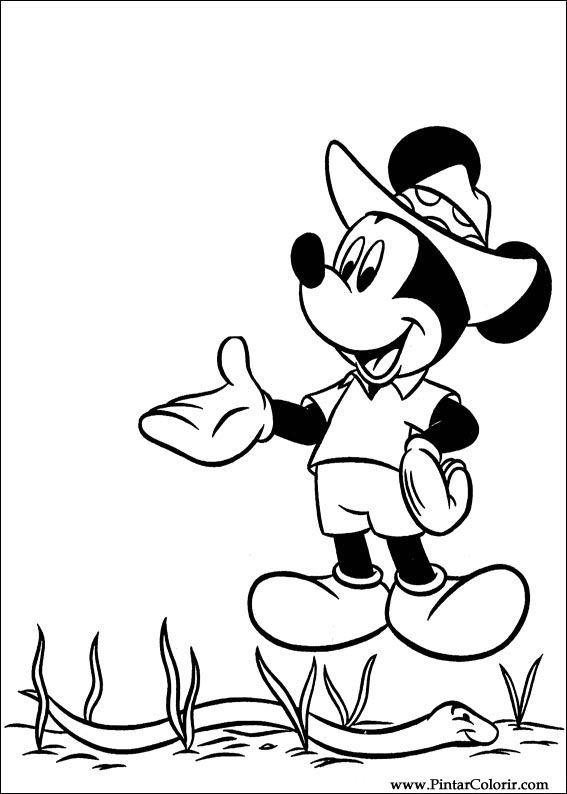 livro de colorir mickey safari para imprimir