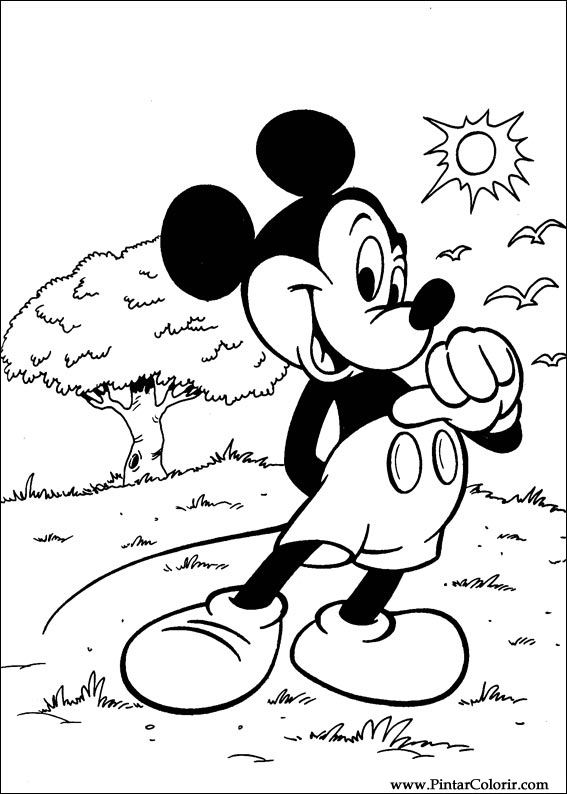 Pintar e Colorir Mickey - Desenho 077