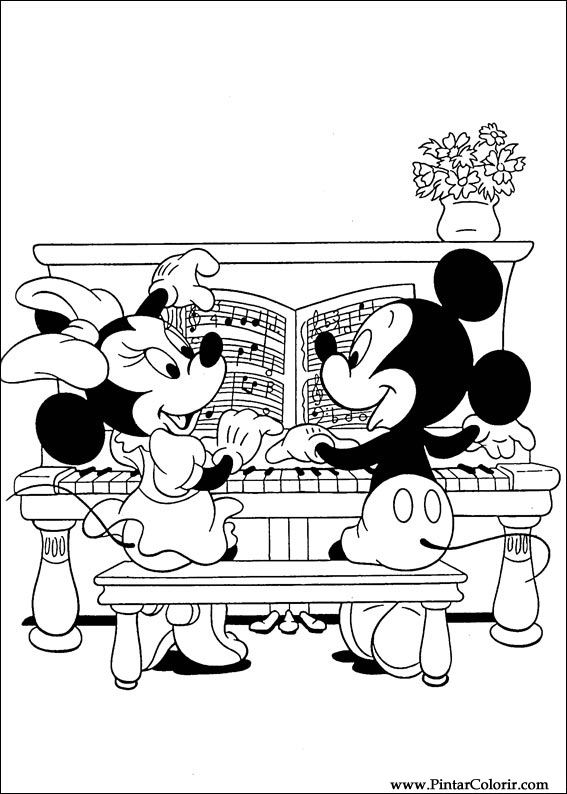 Pintar e Colorir Minnie - Desenho 008