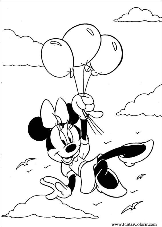 Pintar e Colorir Minnie - Desenho 011