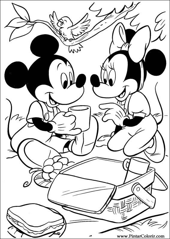 Pintar e Colorir Minnie - Desenho 013