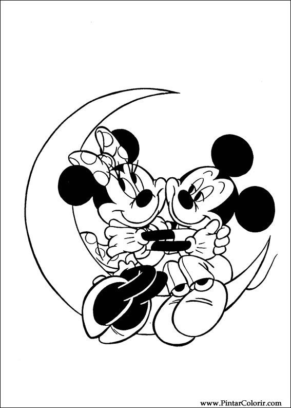 Pintar e Colorir Minnie - Desenho 016