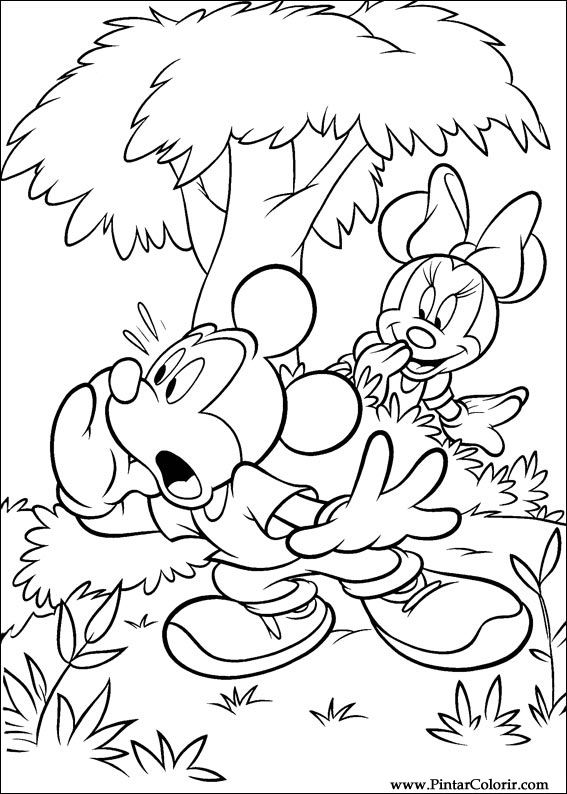 Pintar e Colorir Minnie - Desenho 019