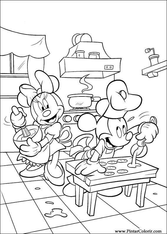 Pintar e Colorir Minnie - Desenho 021