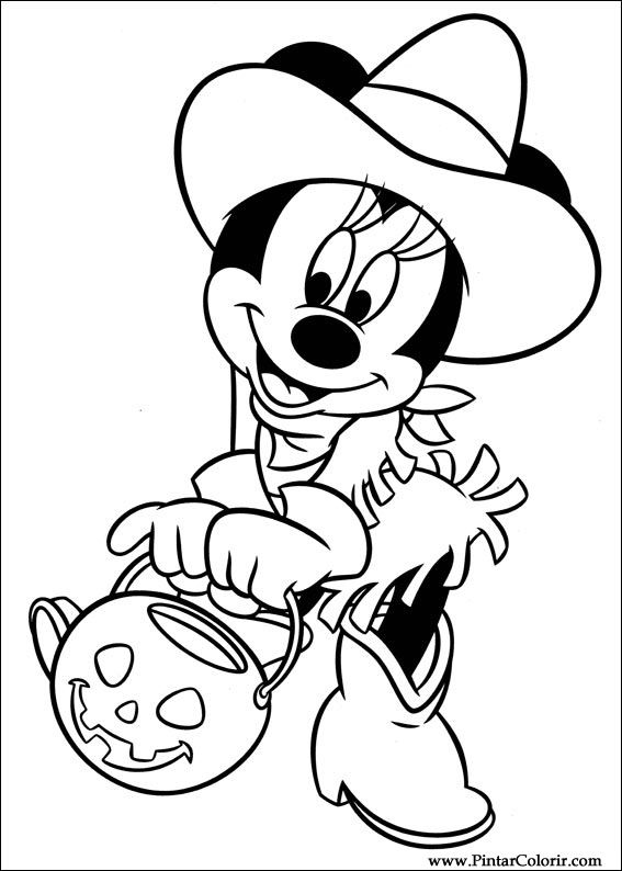 Pintar e Colorir Minnie - Desenho 032