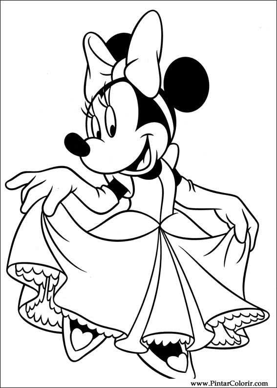 Pintar e Colorir Minnie - Desenho 034