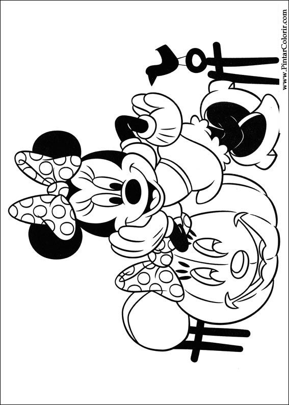 Pintar e Colorir Minnie - Desenho 035