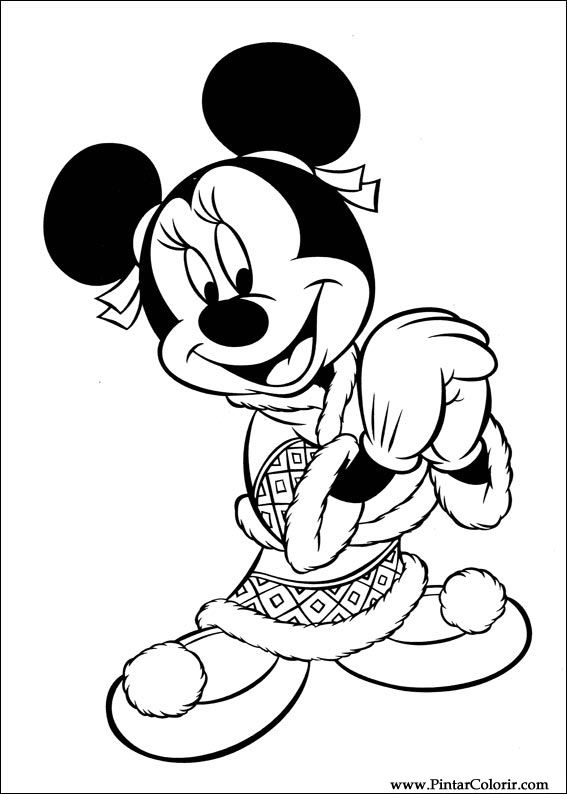 Pintar e Colorir Minnie - Desenho 036