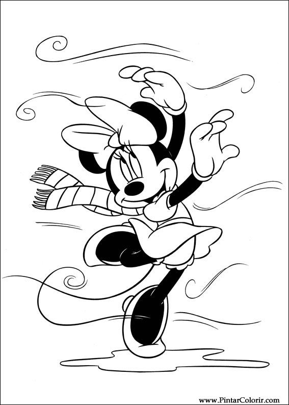 Pintar e Colorir Minnie - Desenho 037