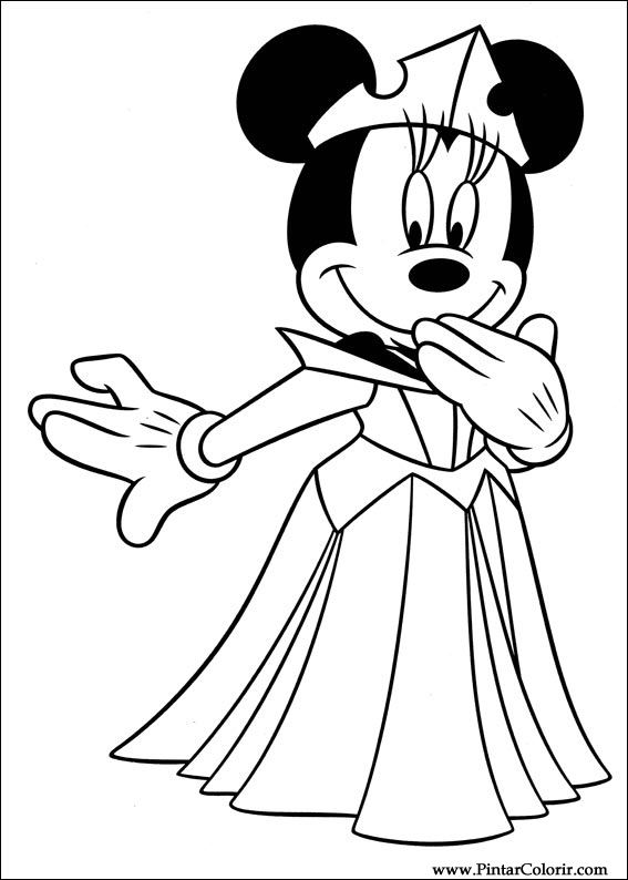 Desenhos Para Pintar e Colorir Minnie - Imprimir Desenho 047