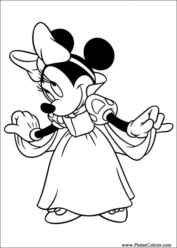 Pintar e Colorir Minnie - Desenho 041