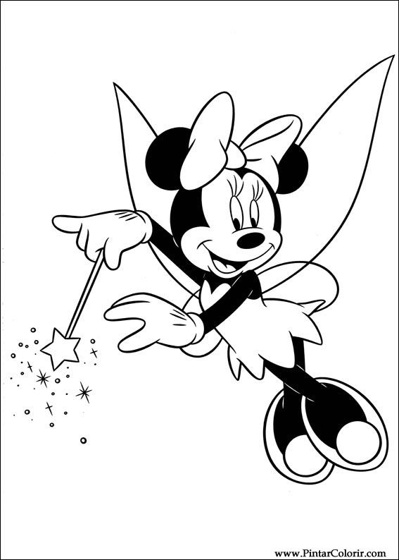 Pintar e Colorir Minnie - Desenho 042