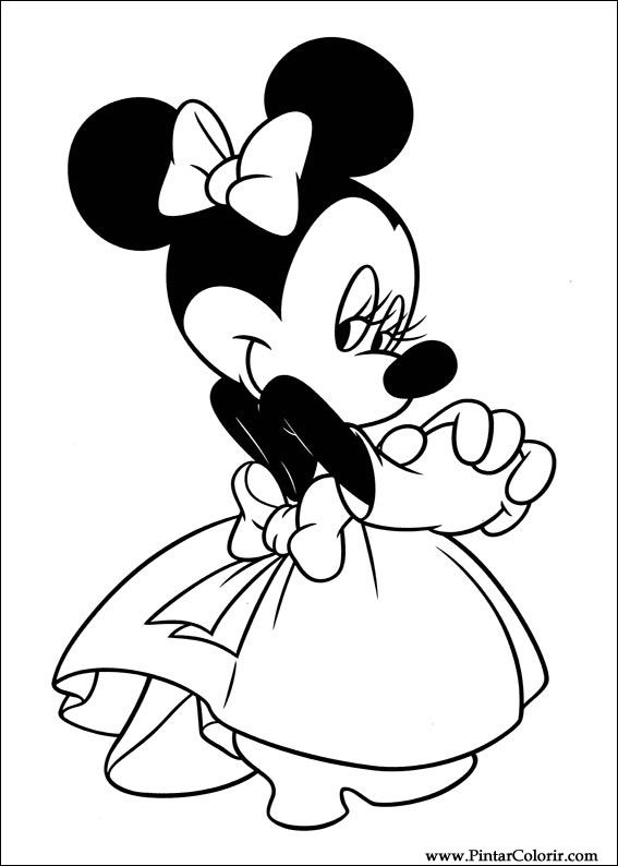 Desenhos Para Pintar E Colorir Minnie Imprimir Desenho 043