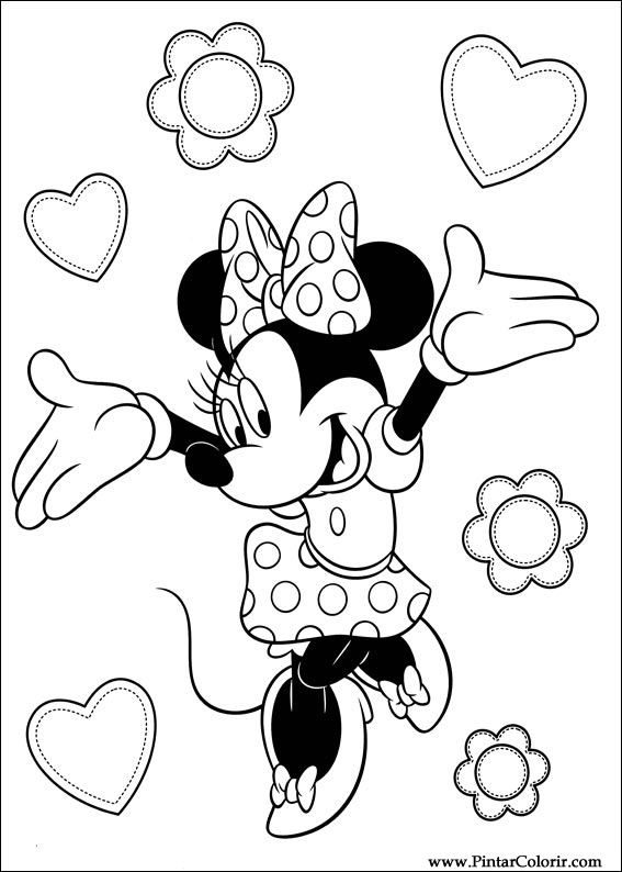 Pintar e Colorir Minnie - Desenho 044