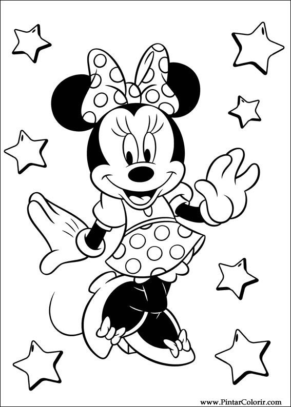 Pintar e Colorir Minnie - Desenho 045