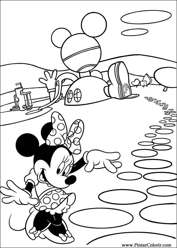 Pintar e Colorir Minnie - Desenho 046