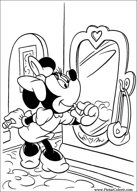 Pintar e Colorir Minnie - Desenho 049