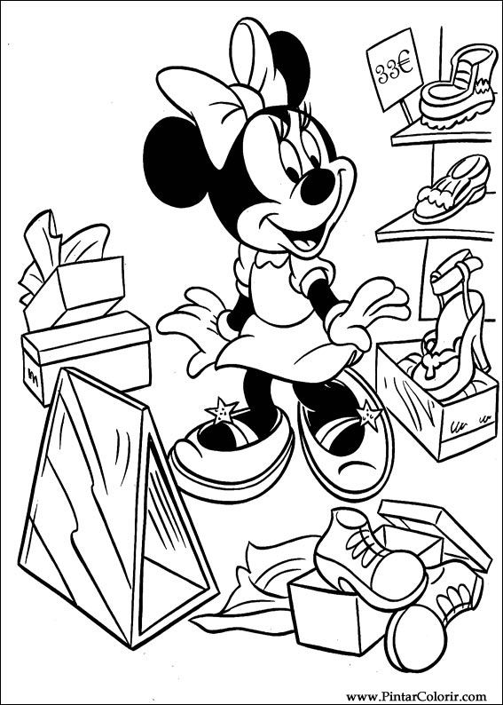 Pintar e Colorir Minnie - Desenho 052