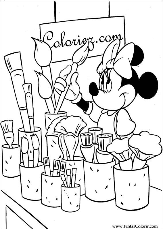 Pintar e Colorir Minnie - Desenho 053