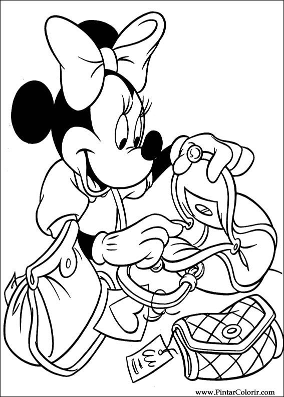 Pintar e Colorir Minnie - Desenho 056