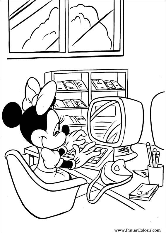 Pintar e Colorir Minnie - Desenho 058