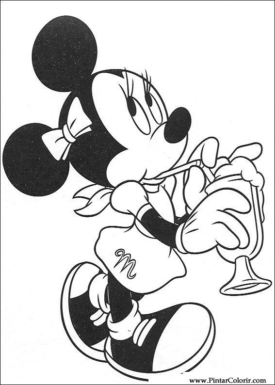 Pintar e Colorir Minnie - Desenho 066