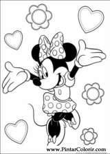 Pintar e Colorir Minnie - Desenho 044