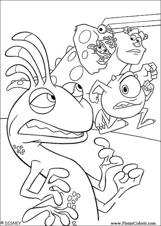 Dibujos para pintar y Color Monsters, Inc. - Diseño de impresión 014