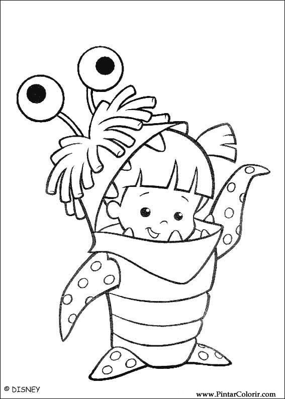 Dibujos para pintar y Color Monsters, Inc. - Diseño de impresión 018