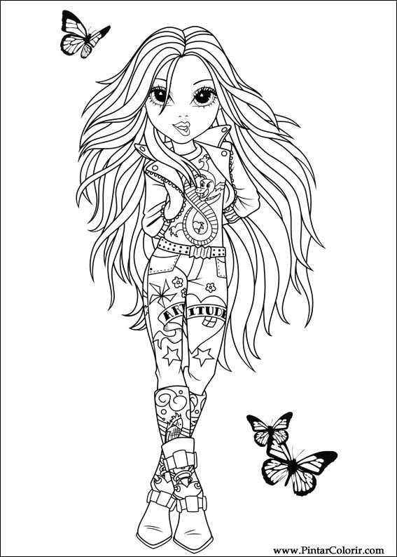 Pintar e Colorir Moxie Girlz - Desenho 003