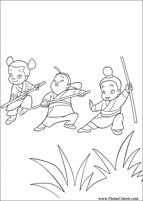 Pintar e Colorir Mulan - Desenho 002