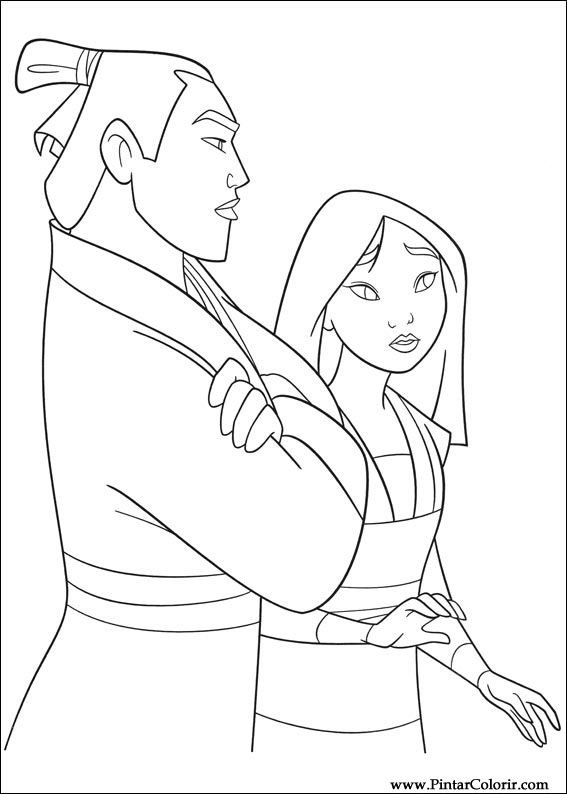 Pintar e Colorir Mulan - Desenho 007