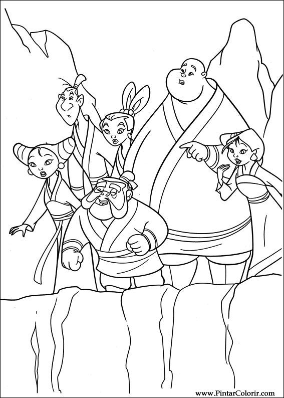 Pintar e Colorir Mulan - Desenho 028