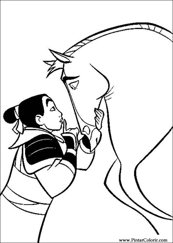 Pintar e Colorir Mulan - Desenho 040