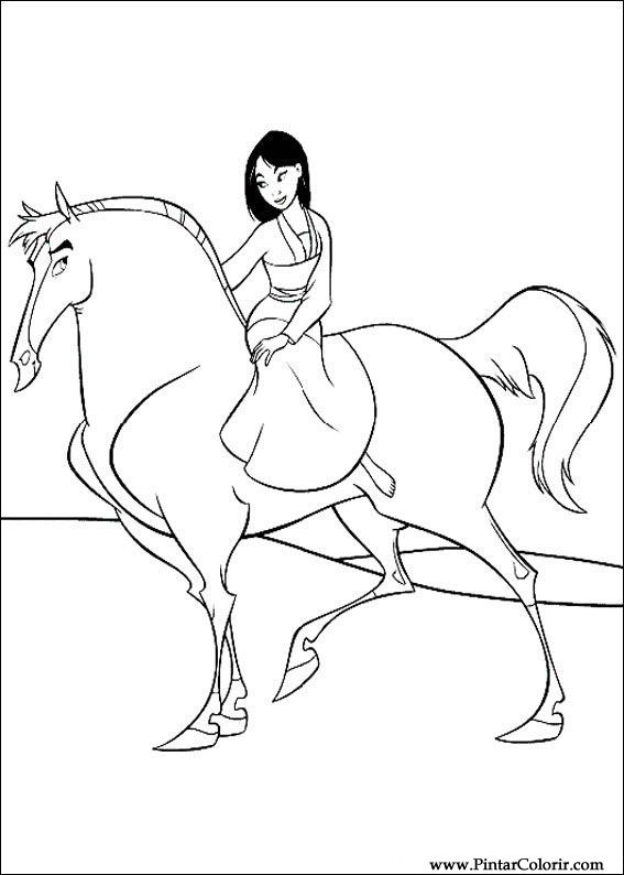 Pintar e Colorir Mulan - Desenho 060