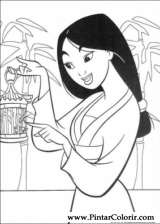 Pintar e Colorir Mulan - Desenho 048