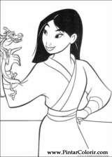 Pintar e Colorir Mulan - Desenho 050