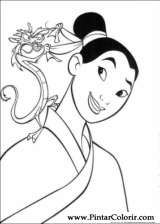 Pintar e Colorir Mulan - Desenho 052